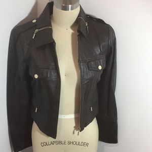 Chocolate brown leather jacket